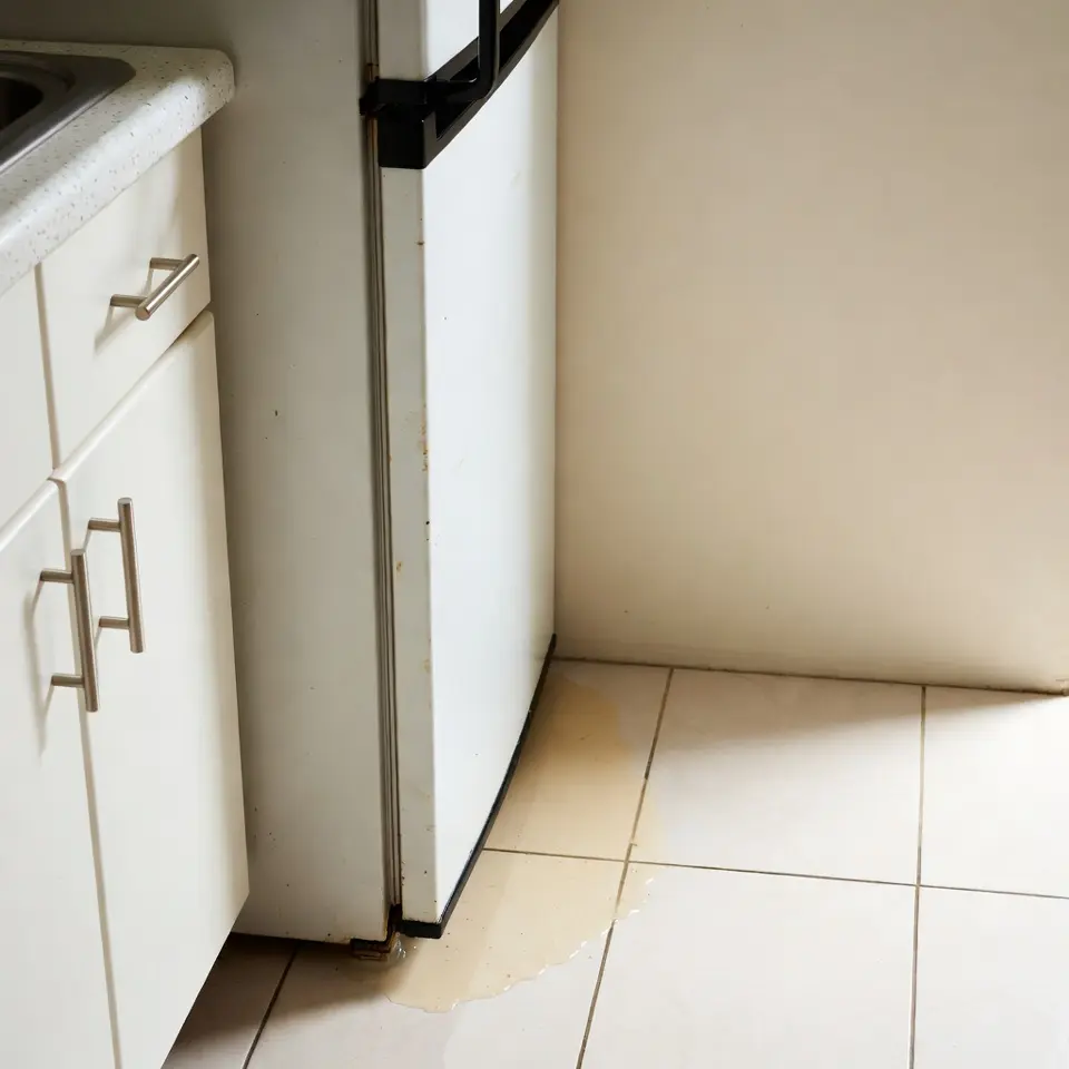 Water under the refrigerator