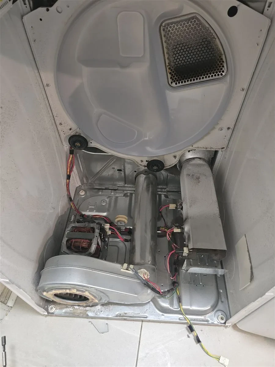 Samsung dryer interior and heating assembly before reassembly