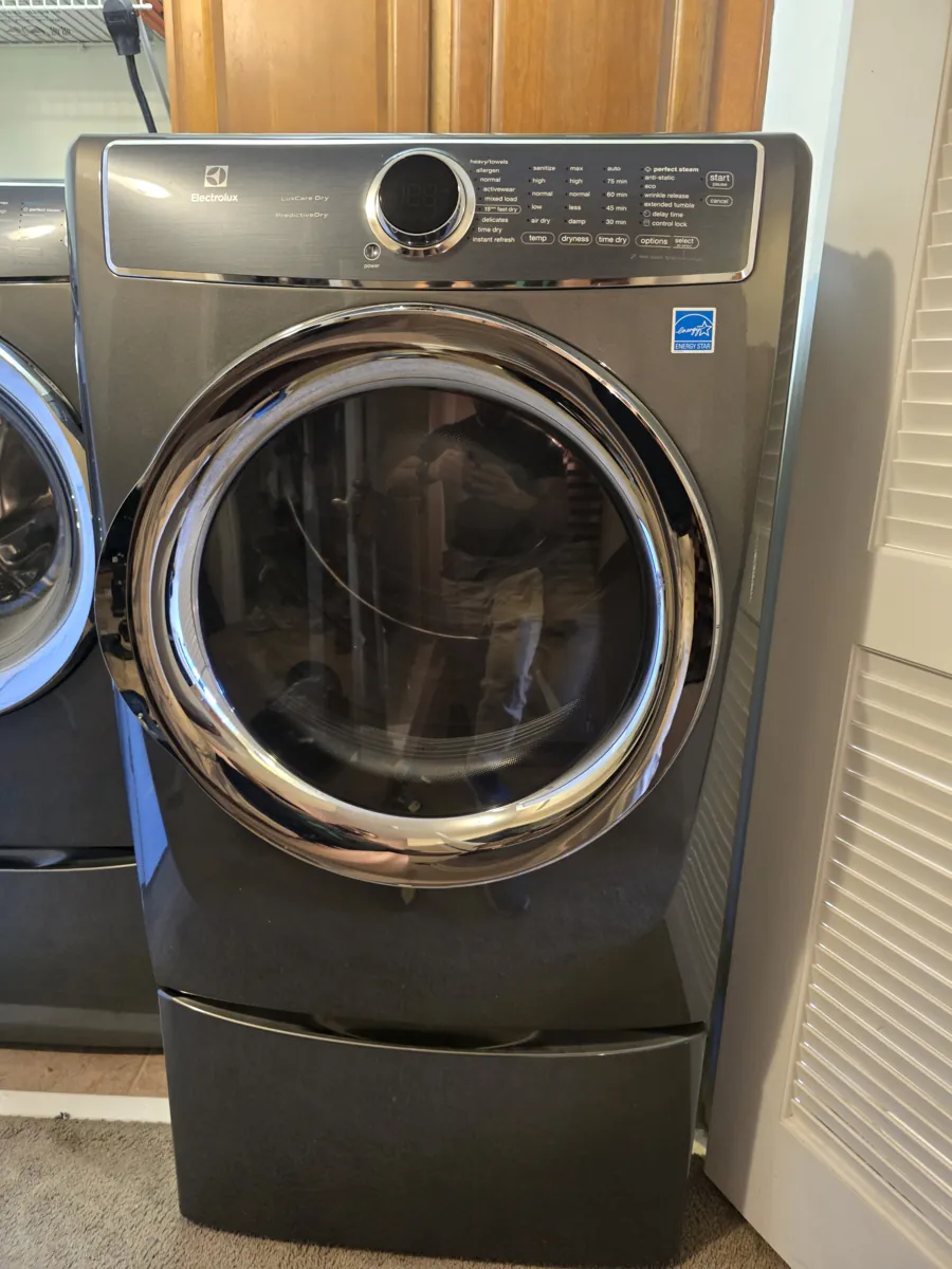 Electrolux dryer assembled after the Fort Mill repair