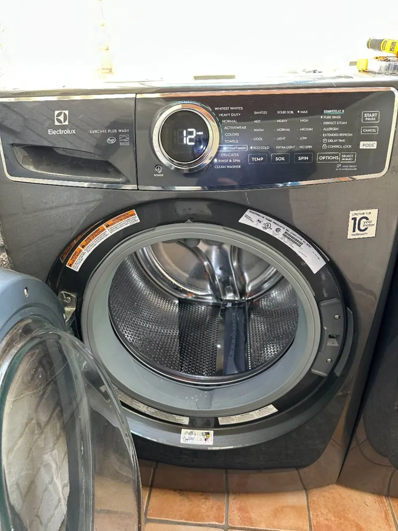 Electrolux front-load washer with its door open